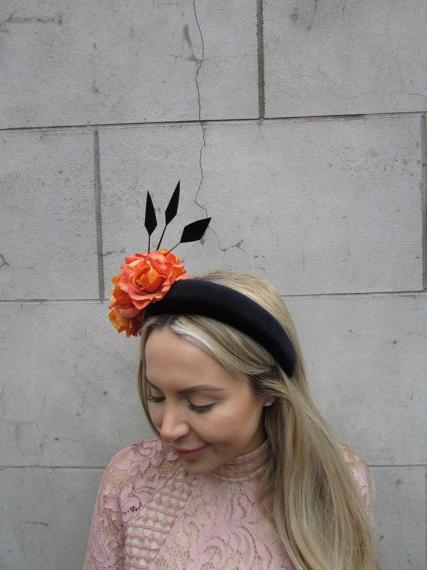 Black & Orange Statement Flower Headpiece