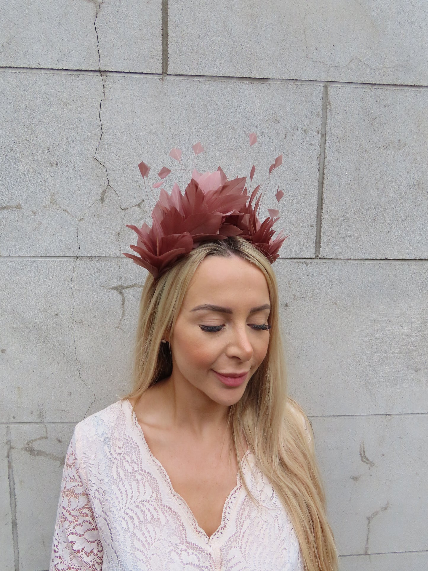 Brown Feather Crown Fascinator