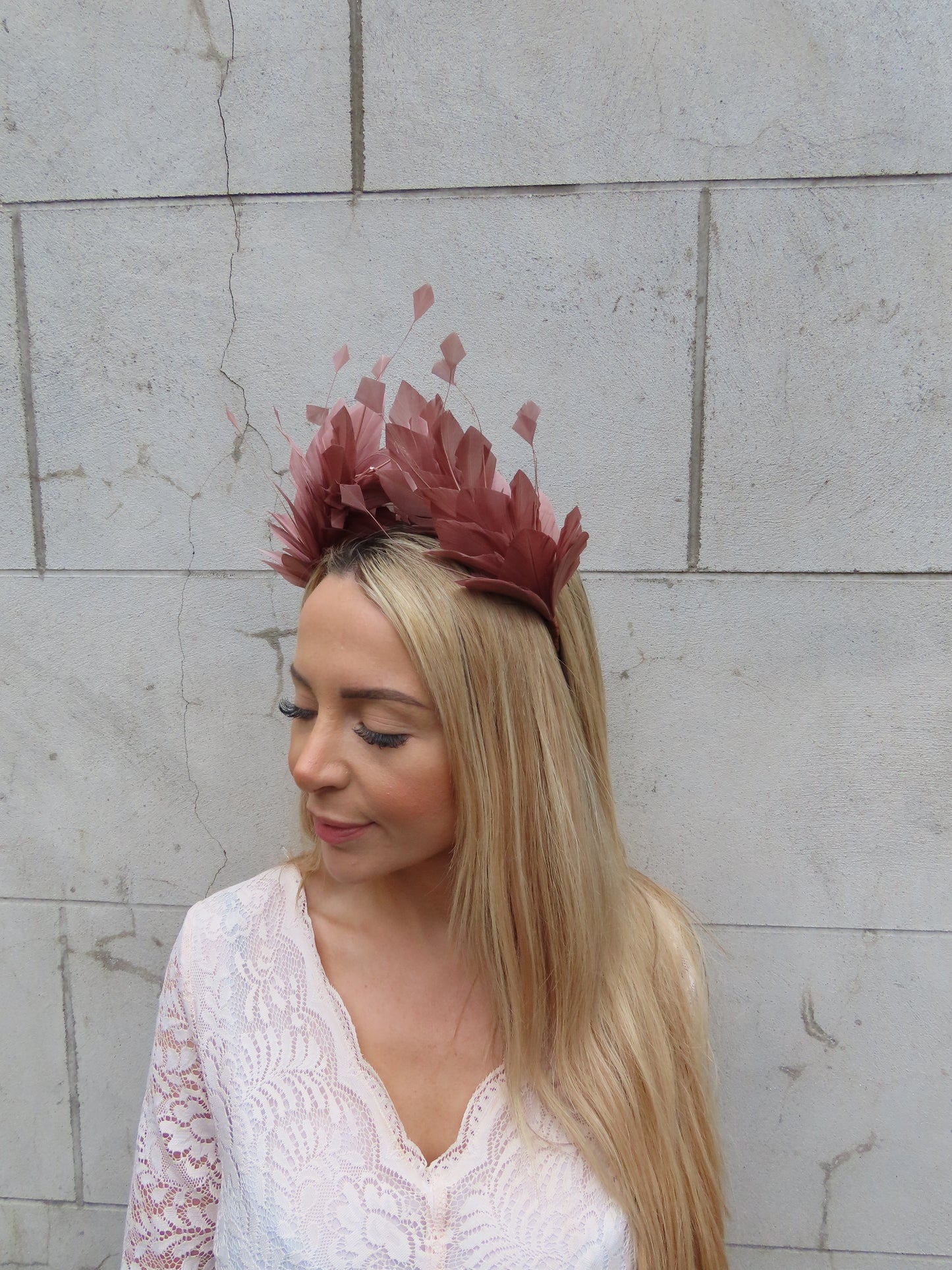 Brown Feather Crown Fascinator