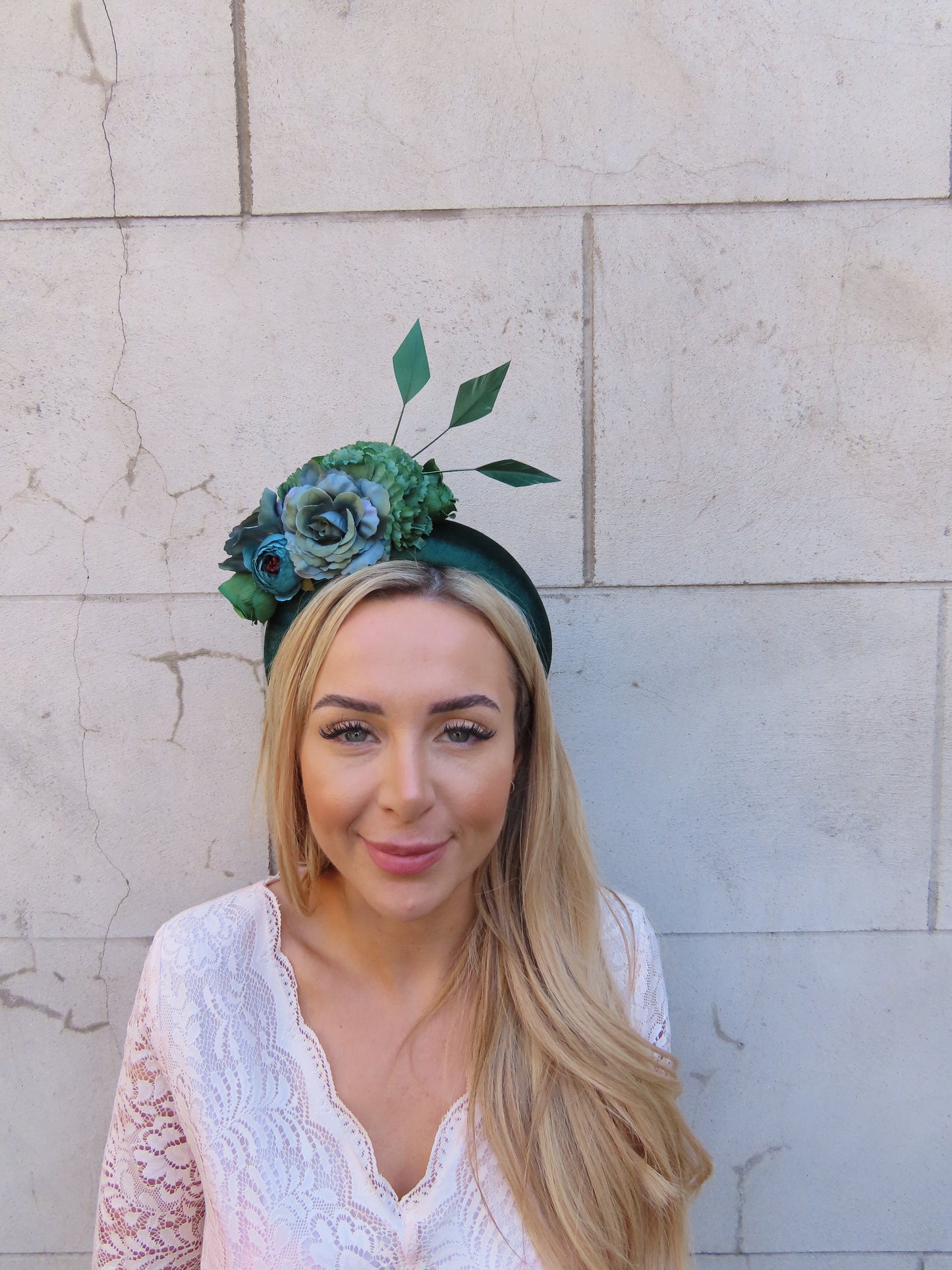 Bottle Green Flower Fascinator