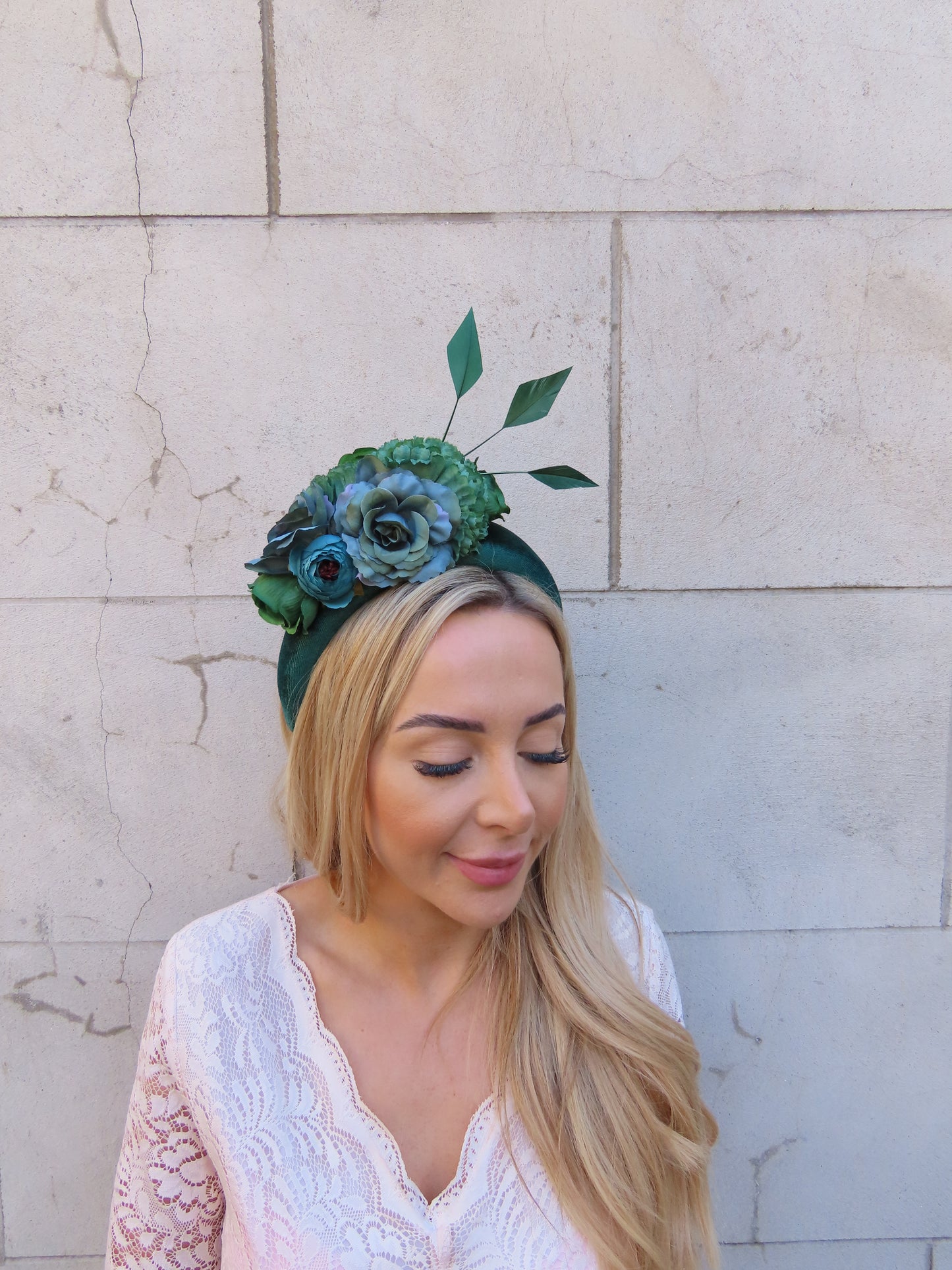 Bottle Green Flower Fascinator