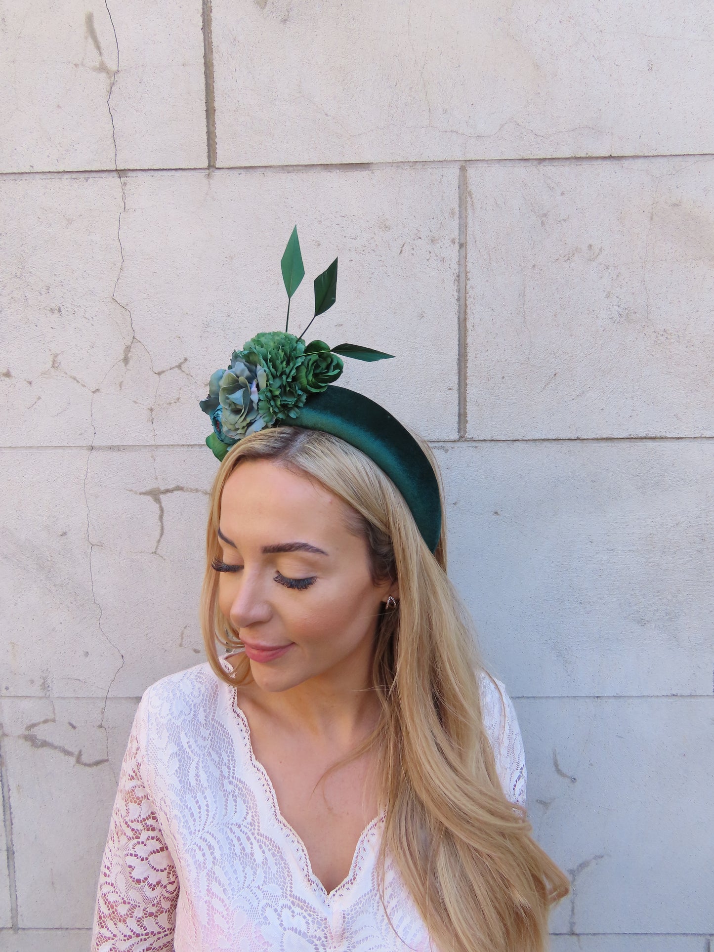 Bottle Green Flower Fascinator