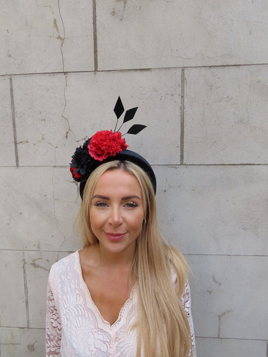 Black & Red Flower Headpiece