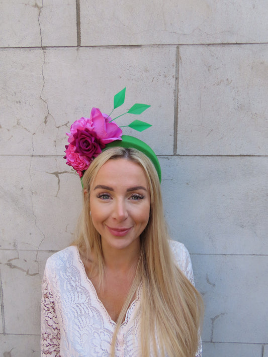 Emerald & Magenta Floral Headband