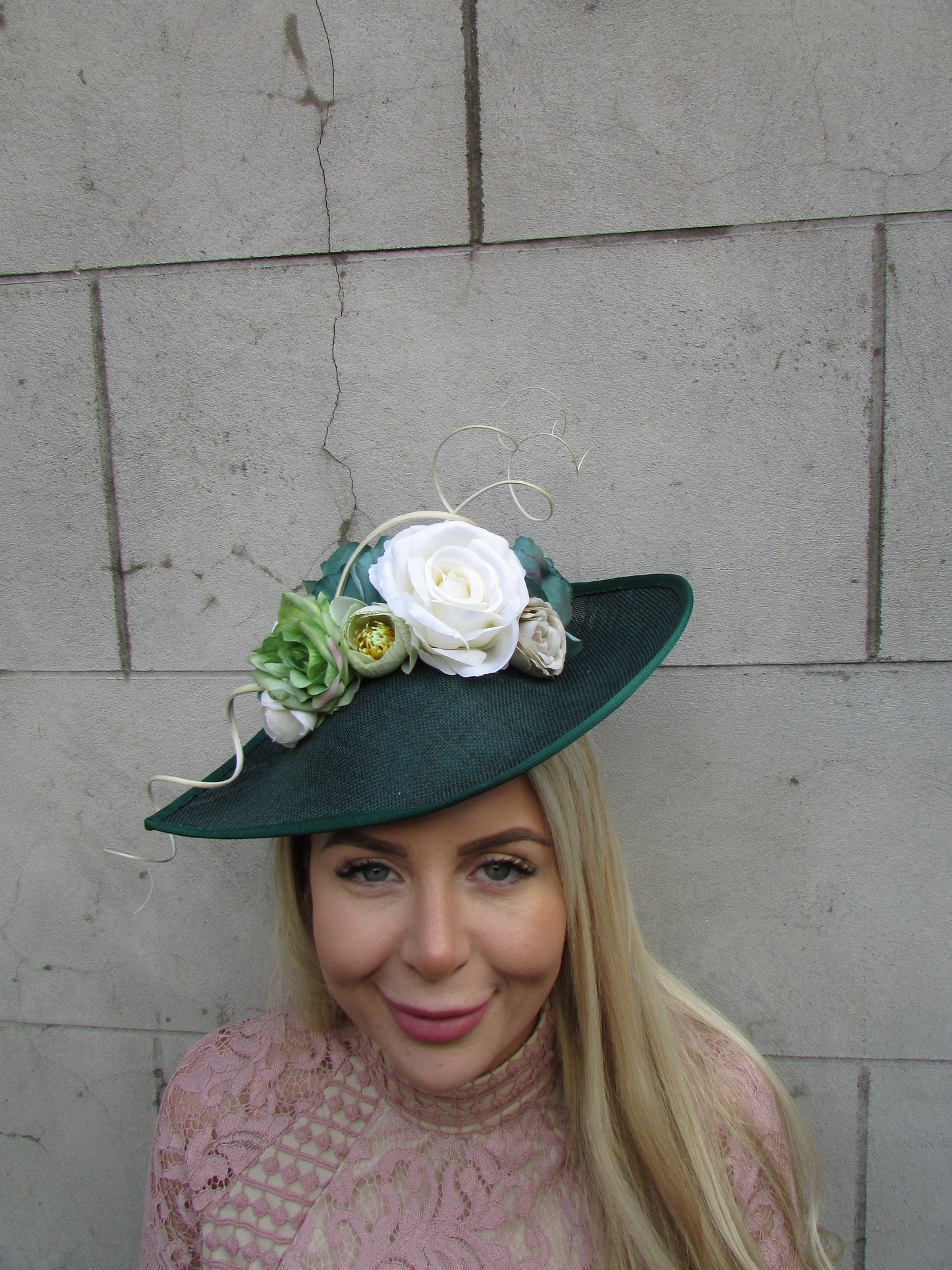 Bottle Green Mixed Floral Hatinator