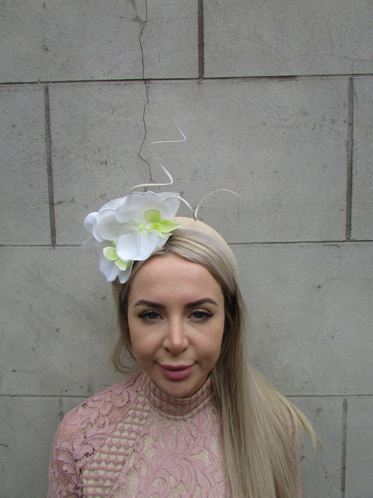 Cream Orchid Flower Headpiece