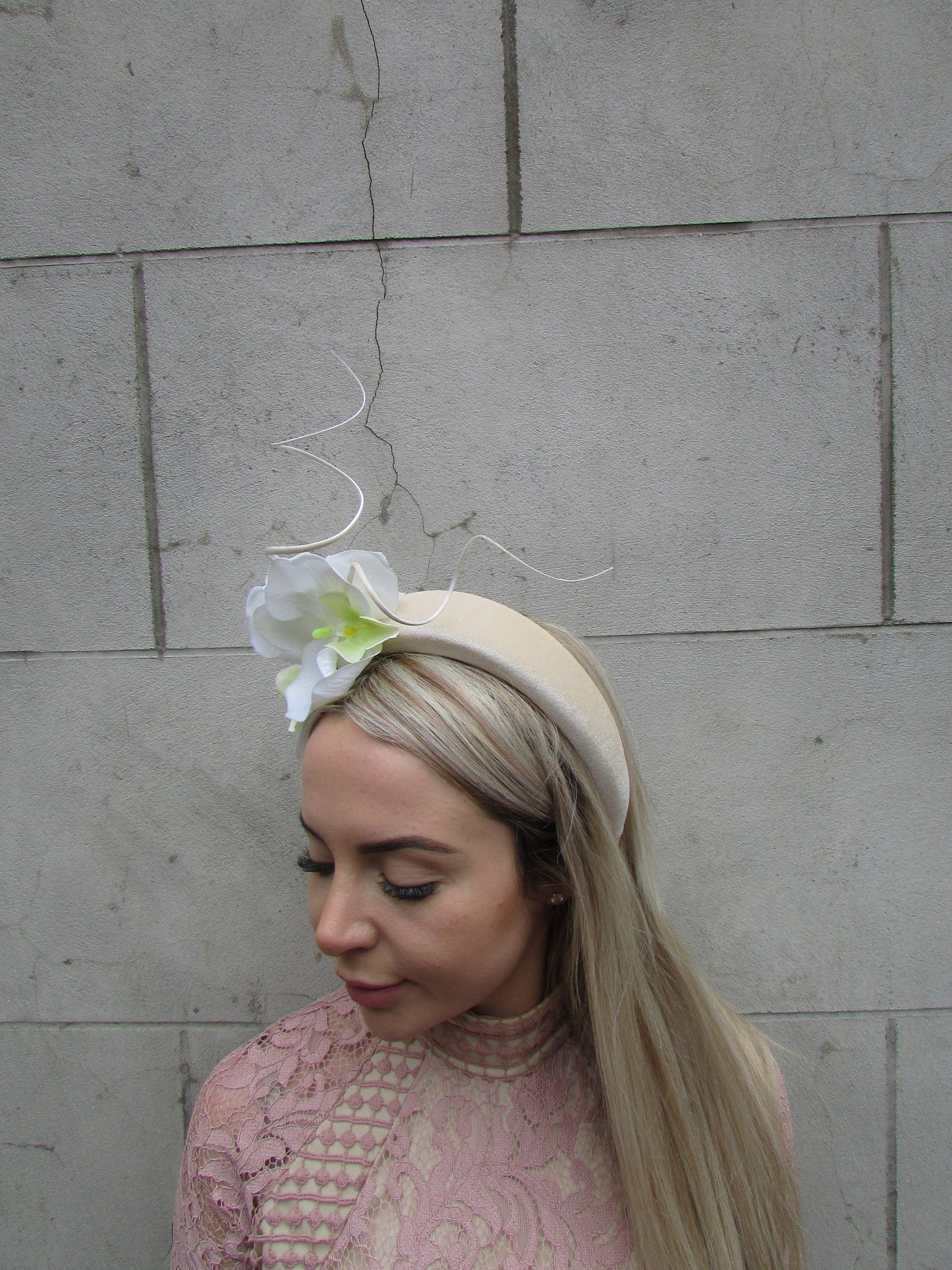 Cream Orchid Flower Headpiece