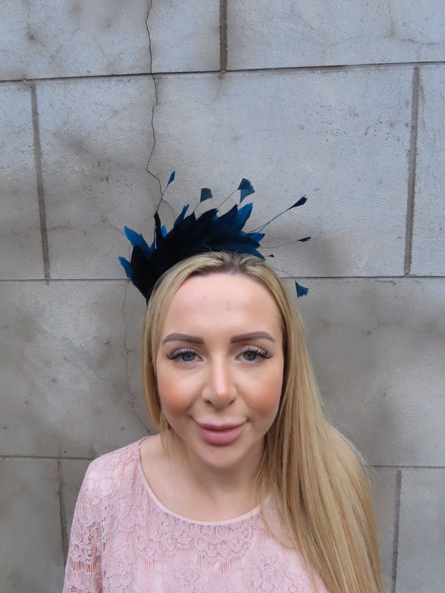 Dark Teal Feather Headpiece