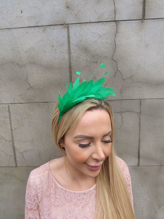 Emerald Green Feather Fascinator