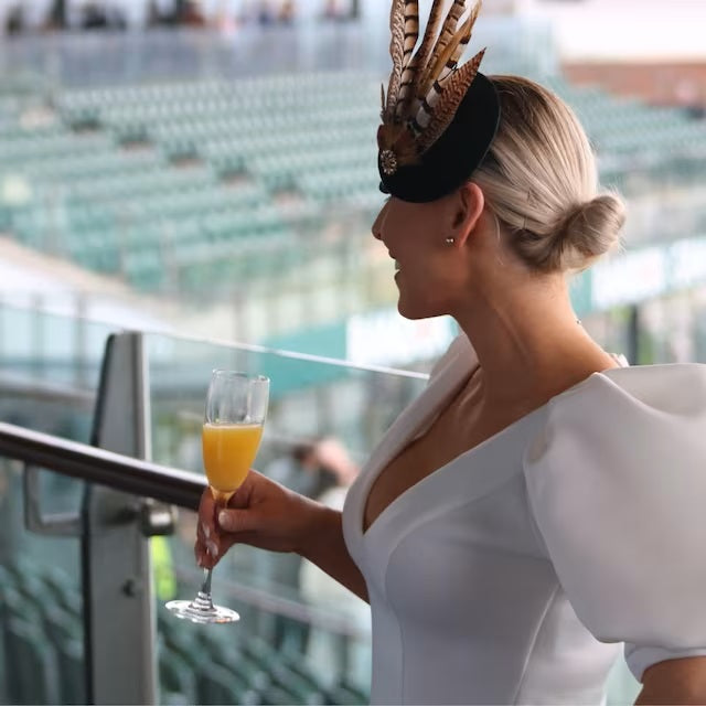 Bottle Green & Gold Pheasant Fascinator Hat