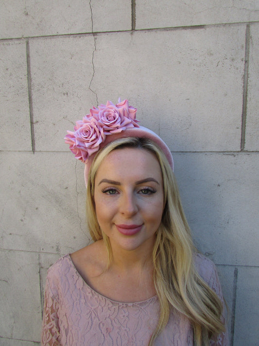 Dusky Pink Rose Headpiece