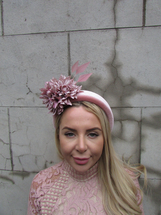 Dusky Pink Flower Fascinator