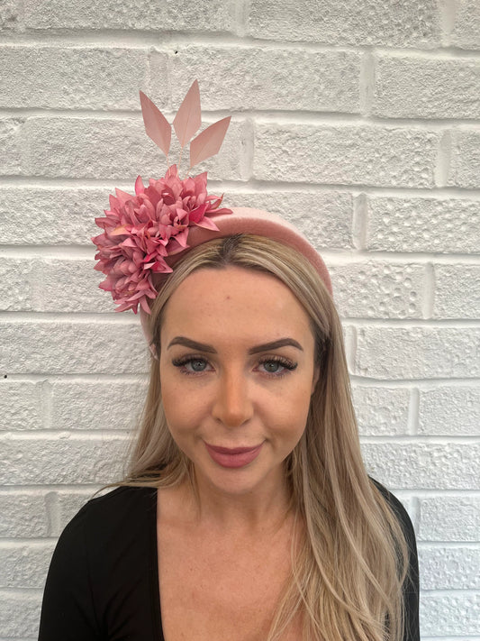 Dusky Pink Flower Fascinator