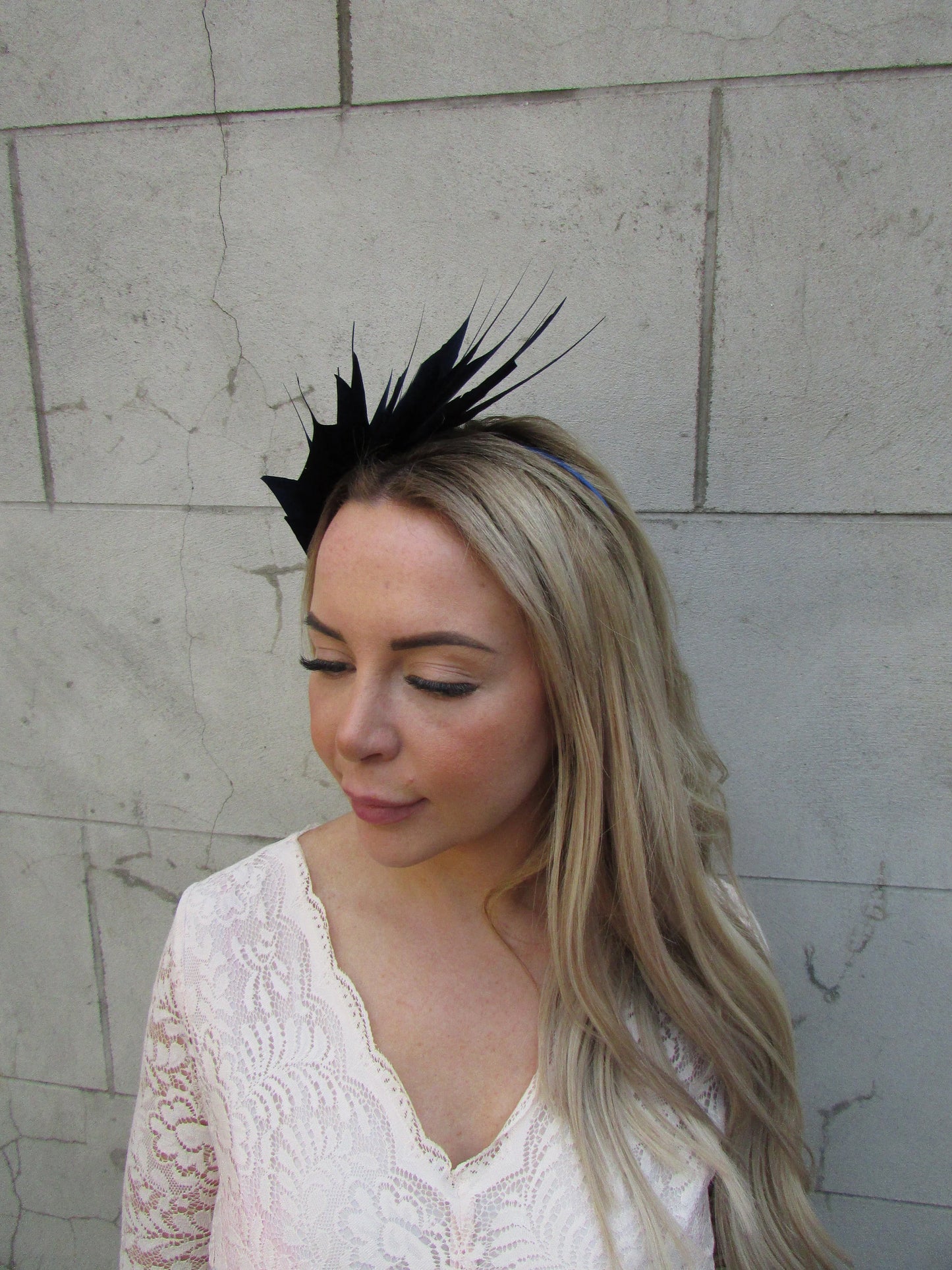 Dark Navy Blue Feather Fascinator