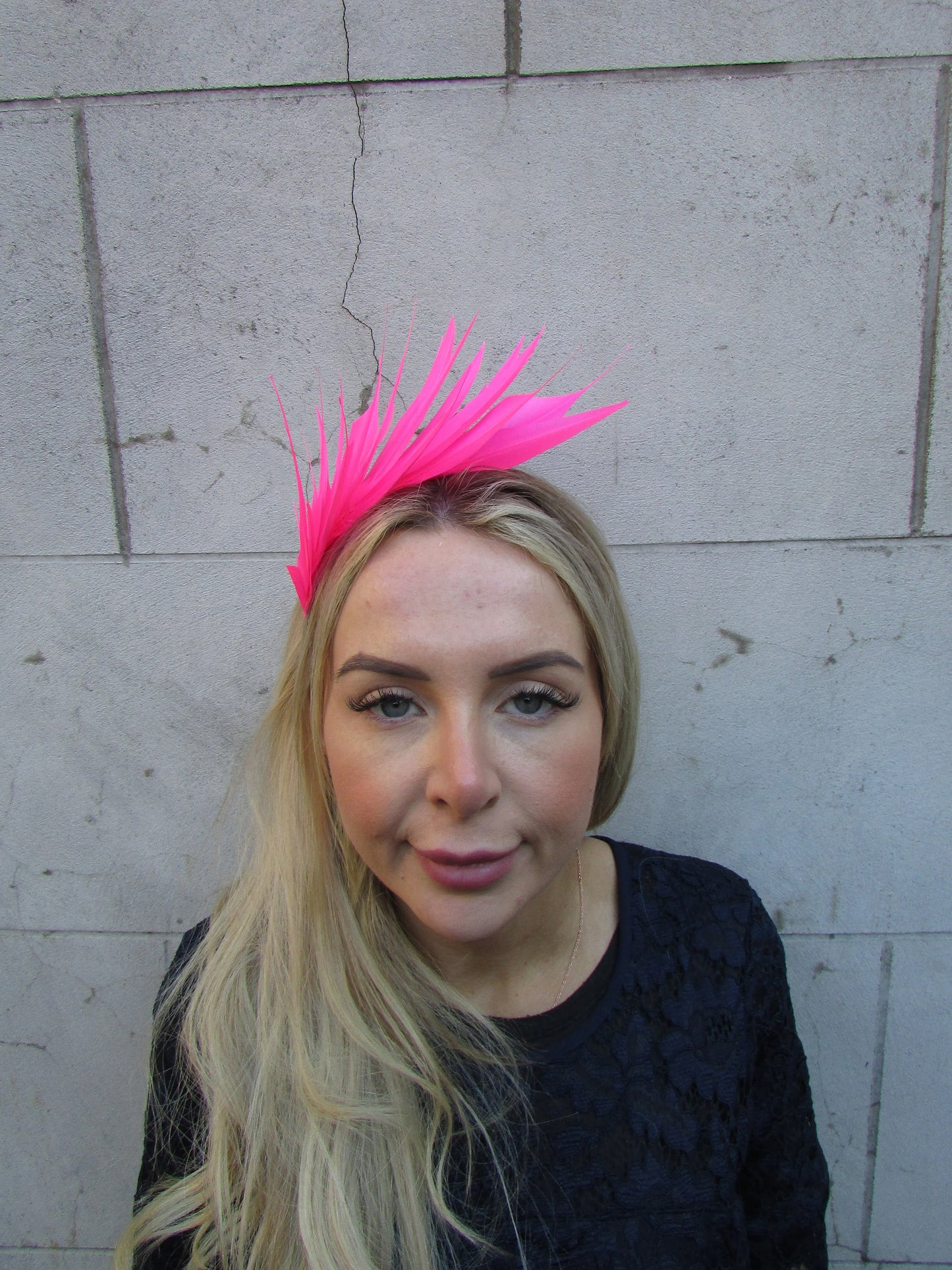 Bright Hot Pink Feather Fascinator