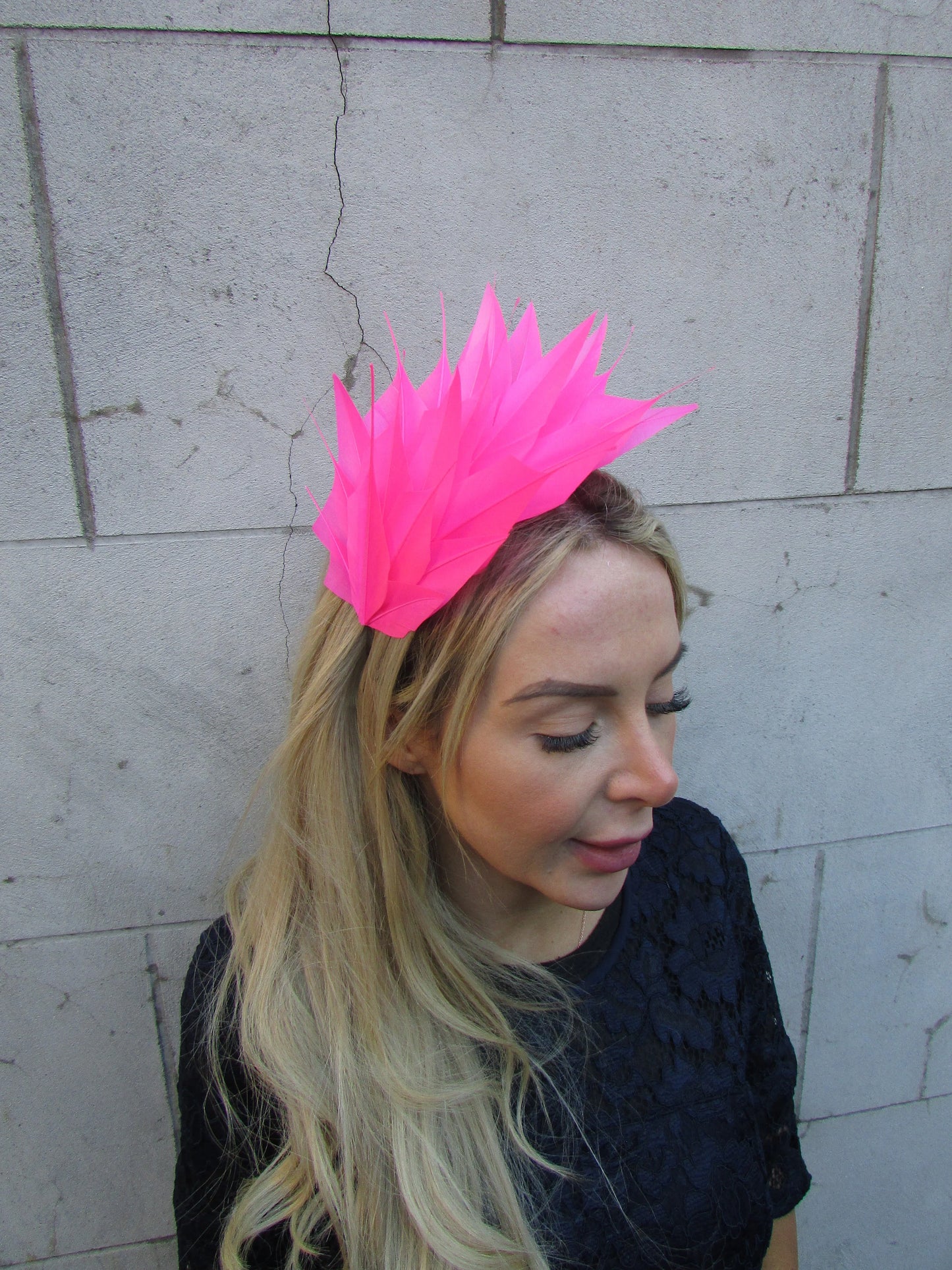 Bright Hot Pink Feather Fascinator