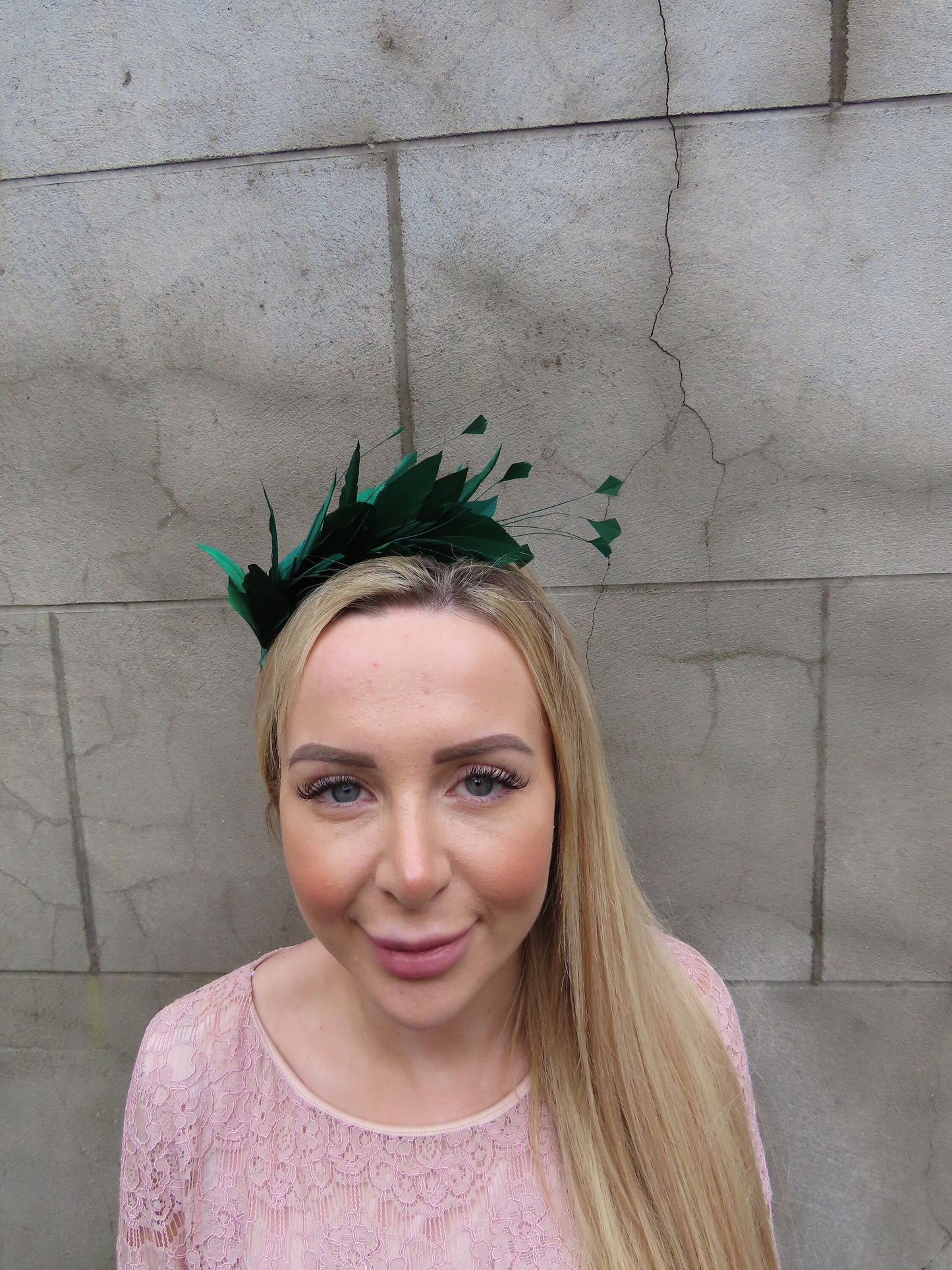 Bottle Green Feather Fascinator