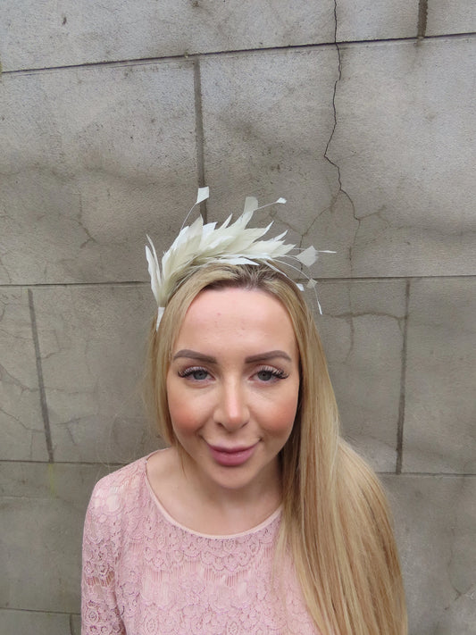 Champagne Feather Fascinator