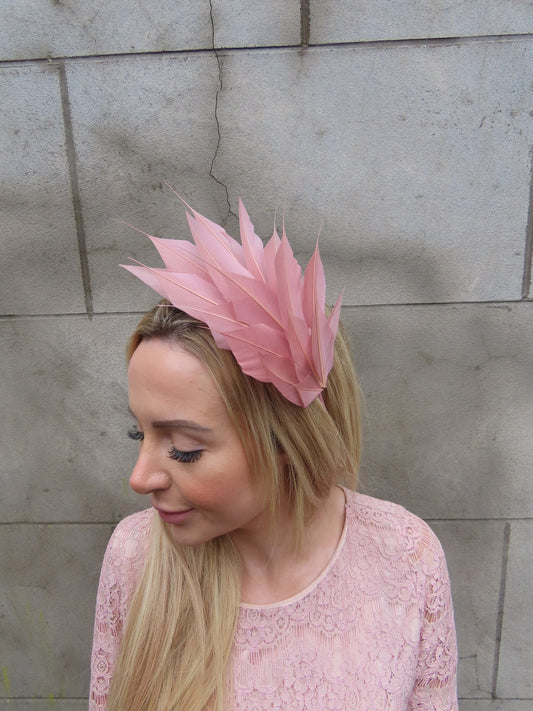 Dusky Pink Feather Headpiece